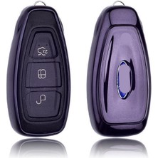 B-Mavi Ford Fiesta Için Yumuşak Tpu Otomatik Anahtar Koruma Kılıfı Kabuk Araba-Stil Için Ford Focus C-Max Için Anahtarlık Kılıfı (Yurt Dışından)