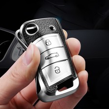 Sadece Gümüş Anahtarlık Volkswagen Vw Golf 7 Mk7 Seat Ibiza Leon Skoda Octavia Uzaktan Kumanda Kılıfı Tiguan Ateca Anahtar Kılıfı - Deri+Tpu Araba Anahtarı Kılıfı (Yurt Dışından)