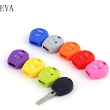 Parlak Yeşil Volkswagen Polo Golf Passat Bora Sharan Skoda Octavia Fabia Seat Corboda Leon Ibiza Anahtar Kılıfı - Silikon Smart Key Case (Yurt Dışından)