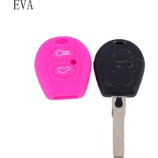 Parlak Yeşil Volkswagen Polo Golf Passat Bora Sharan Skoda Octavia Fabia Seat Corboda Leon Ibiza Anahtar Kılıfı - Silikon Smart Key Case (Yurt Dışından)