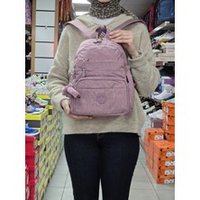 My Polo 2113-8745 Kadın Krinkıl Kumaş Çok Gözlü Astarlı Petli Su Geçirmez Günlük Mini Sırt Çantası - NKT02113-GÜLKURUSU-TEKEBAT