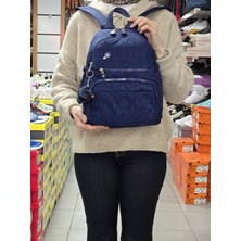 My Polo 2113-8745 Kadın Krinkıl Kumaş Çok Gözlü Astarlı Petli Su Geçirmez Günlük Mini Sırt Çantası - NKT02113-LACIVERT-TEKEBAT