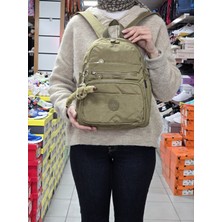 My Polo 2113-8745 Kadın Krinkıl Kumaş Çok Gözlü Astarlı Petli Su Geçirmez Günlük Mini Sırt Çantası - NKT02113-VIZON-TEKEBAT