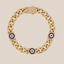 Altıntaş Kilitli Nazar Boncuklu Gurmet Altın Bileklik