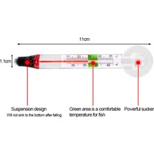 Gösteri Stili Olarak 11X1.1CM Akvaryum Termometresi Dalgıç Cam Balık Tankı Termometresi Aksesuarları Suya Sıcaklık Ölçümü Su Geçirmez Emme Kupası (Yurt Dışından)