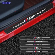 Wenchang Shop C Largus Lada Vesta Xray Largus Granta Nıva Için Karbon Fiber Araç Eşiği Sticker Kapı Eşiği Koruyucu (Yurt Dışından)