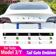 Wenchang Shop C Mat Siyah Tesla Model 3 Model Y S x Araba Arka Bagaj Harf Sticker Renk Logo Abs Aksesuarlar Özel Dekorasyon Renk Trim (Yurt Dışından)