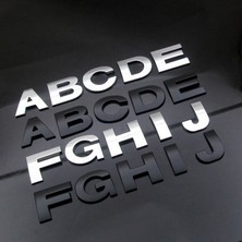 Wenchang Shop C No.5 Tarzı 25 mm Wl Yeni ve mm 3D Kendin Yap Harfler Alfabe Amblemi Krom ve Siyah Araba Sticker Dijital Rozet Logo Aksesuarları Motosiklet (Yurt Dışından)