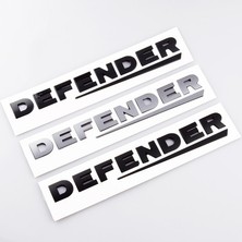 Wenchang Shop C Parlak Siyah 1x 3D Siyah Gri Abs Harf Rozeti Arka Kapak Sticker Defender Bagaj Çıkartma Araç Logosu (Yurt Dışından)