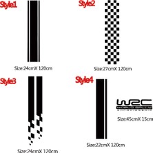 Wenchang Shop C Stil-4 Stili Gümüş Rengi Trend 4 Tarz Wrc Şerit Araba Kaplamaları Vinil Yarış Spor Sticker Baş Araba Sticker Sarma Vinil Stickerlar Araba Baş Süsleme (Yurt Dışından)