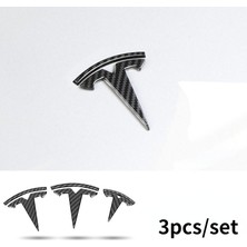 Wenchang Shop C Siyah Model Y Tesla Model 3 Karbon Fiber Desen Araba Etiketi Model Y Direksiyon Simidi Logo Süsleme Sticker Araba Bagaj Çıkartmaları (Yurt Dışından)