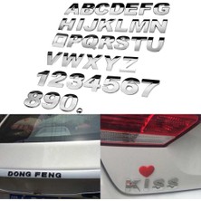 Wenchang Shop C W Stili Gümüş Rengi A'dan Z'ye 25MM Araba Sticker 3D Kendin Yap Metal Alfabe Sticker Amblem Harf Gümüş Rozet Dekorasyon Arabalar Için Oto Logo Tasarımı (Yurt Dışından)