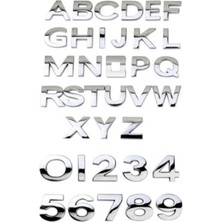 Wenchang Shop C W Stili Gümüş Rengi A'dan Z'ye 25MM Araba Sticker 3D Kendin Yap Metal Alfabe Sticker Amblem Harf Gümüş Rozet Dekorasyon Arabalar Için Oto Logo Tasarımı (Yurt Dışından)