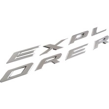 Wenchang Shop C Gümüş Rengi Ford Explorer Için Uyan Abs Araba Amblemi Ön Kaput 3D Harf Sticker - Parlak Gümüş (Yurt Dışından)