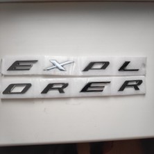 Wenchang Shop C Gümüş Rengi Ford Explorer Için Uyan Abs Araba Amblemi Ön Kaput 3D Harf Sticker - Parlak Gümüş (Yurt Dışından)
