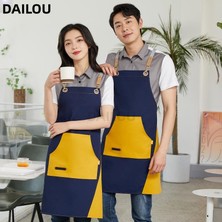 Zhuxi Shop B Kırmızı Stil Tek Boyut Moda Tuval Önlük Mutfak Fırın Kız Erkek Cep Garson Restoran Berber Çanta Tırnak Güzelliği Anti-Kirlenme Berber Iş Elbiseleri (Yurt Dışından)