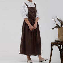 Zhuxi Shop B Koyu Kahverengi Tarzı Tek Boyut Kadın Mutfak Önlüğü Basit Pamuk Keten Ayarlanabilir Önlük Mutfak Aksesuarları Için Çiçekli Elbise Çiçekçi Önlük (Yurt Dışından)