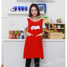 Zhuxi Shop B Kırmızı Göz Kırpma Stili Tek Boyut Moda Sevimli Tırnak Dükkanı Cof Kreş Önlüğü Pinafore Kadınlar Mutfak Fırın Elbiseleri Baskı Logo (Yurt Dışından)