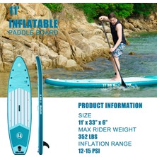 Lethe Boards Koltuklu Hitabay Sup Paddle Board 335X84X15CM Şişme Sörf Tahtası Kamera Bağlantı Yeri-Premium Set