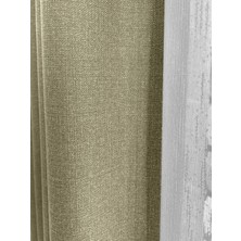 Cortibo Alaska Keten Fon Perde Çağla Tek Kanat (Pilesiz)