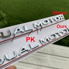 Wenchang Shop C Mat Siyah Tesla Model 3 Araba Stil Yeniden Düzenleme Yüksek Performans Bagaj Rozeti Sticker Krom Siyah Çift Motor Altı Çizili Harfler Amblemi (Yurt Dışından)