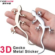 Wenchang Shop C Sol Audi A3 A4 A5 A6 Q3 Q5 Için 3D Metal Kertenkele Etiket Araba Stil Dekorasyonu Oto Dönüşüm Aksesuar Sticker Krom Etiket (Yurt Dışından)