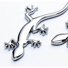 Wenchang Shop C Sol Audi A3 A4 A5 A6 Q3 Q5 Için 3D Metal Kertenkele Etiket Araba Stil Dekorasyonu Oto Dönüşüm Aksesuar Sticker Krom Etiket (Yurt Dışından)