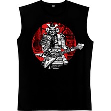 Rock&Roll Samuray Solo Siyah Kesik Kol / Kolsuz Erkek T-Shirt