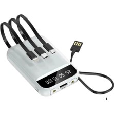 Xira 10.000 mAh Dijital Göstergeli Dahili Çoklu Kablolu Powerbank 2.4A Taşınabilir Şarj Cihazı Batarya