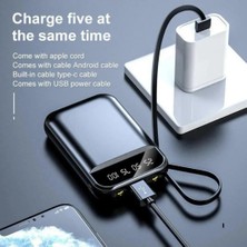 Xira 10.000 mAh Dijital Göstergeli Dahili Çoklu Kablolu Powerbank 2.4A Taşınabilir Şarj Cihazı Batarya