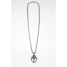 Lila Rosa Etnik Otantik 316L Çelik Kolye