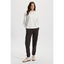 Flora Beli Lastikli Denim Pantolon(Tencel)(Tm) - Kahverengi