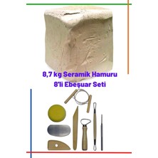 8,7 kg Seramik Hamuru Seti, Kil Çamuru 8li Ebeşuar Modelaj, Oyun Hamuru Seti