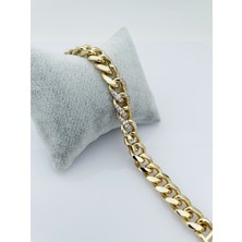 Xupıng Jewelry 14 Ayar Altın Kaplama,kalın Burgu Zirkon  Bileklik