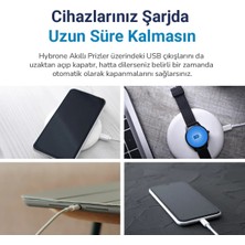 Hybrone Akım Korumalı Wi-Fi Akıllı Priz, 4lü Set, 16 Amper, Enerji İzleme, Çocuk Kilidi, Uygulama İle Uzaktan Kontrol
