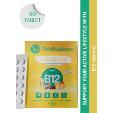 Wellvalens B12 Vitamin 1000 mcg Tablet – Günlük Enerji ve Destek | 90 Tablet