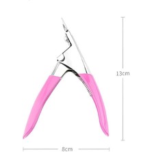 Nirnisa Pembe Renk Takma Tırnak Makası Protez Tırnak Tips Yuvarlak Kesme Makası Tırnak Şekillendirici Makas
