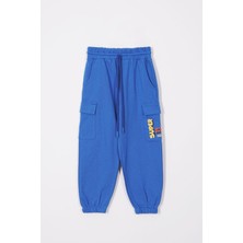 Zepkids Çift Kargo Cepli Saks Renk Erkek Çocuk Eşofman Tek Alt