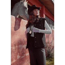 Kadın Black Oversize Jean Yelek - Black