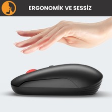 Lecoo WS211 Kablosuz 1600DPI 6 Tuşlu Çift Modlu WiFi + Bluetooth Şarj Edilebilir Sessiz Optik Mouse Siyah