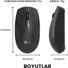 Lecoo WS204 Kablosuz 1200DPI 3 Tuşlu Optik Siyah Mouse