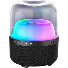 Lecoo RS19 Kablosuz 10W RGB Aydınlatmalı Bluetooth/USB/AUX/SD Kart Stereo Taşınabilir Hoparlör Siyah