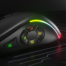Lecoo MS140 Kablolu 6400DPI 10 Makro Tuşlu RGB LED Aydınlatmalı Gaming Optik Mouse Siyah