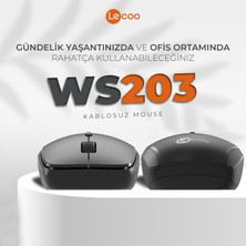 Lecoo WS203 Kablosuz 2400DPI 4 Tuşlu Optik Mouse Siyah