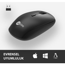 Lecoo WS203 Kablosuz 2400DPI 4 Tuşlu Optik Mouse Siyah