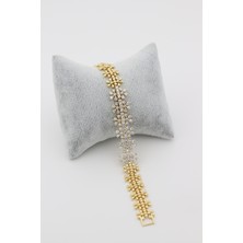 Xupıng Jewelry 14 Ayar Altın Kaplama, Taşlı  Zirkon Taşlı Bileklik