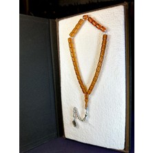 Anemore Collection Sevgiliye Özel Hediye Tesbih Çubuk Kehribar Bal Renkli Kapsül Kesim H-1127.