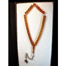 Anemore Collection Sevgiliye Özel Hediye Tesbih Çubuk Kehribar Bal Renkli Kapsül Kesim H-1127.