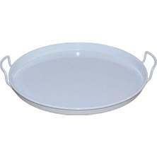 Toptanfoni  3'lü Set Metal Kapaklı Ekmeklik Sunumluk Metal Tepsi ve Sofra Ekmeklik Beyaz