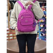 My Polo 2114-8675 Kadın Krinkıl Kumaş Çok Gözlü Astarlı Petli Su Geçirmez Günlük Mini Sırt Çantası  - NKT02114-MOR-TEKEBAT